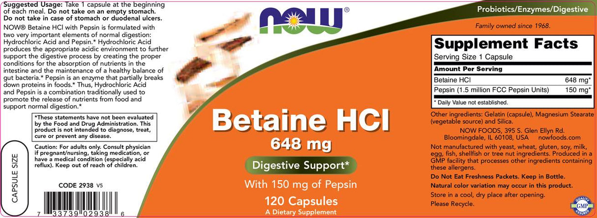 Betain HCl 648 mg - 120 kapsula