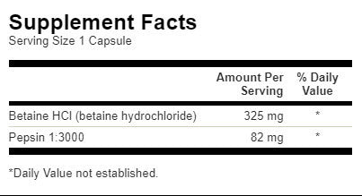 Betain HCl klorovodična kiselina s pepsinom - 250 kapsula