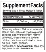 Biotin 10 000 mcg | Vremensko otpuštanje - 60 tableta