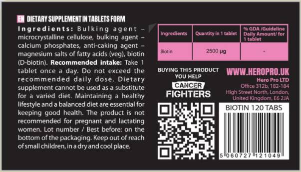 Biotin 2500 mcg 120 tableta