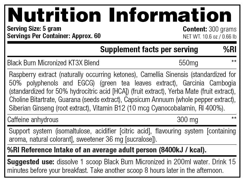 Black Burn Micronized - 300 grama