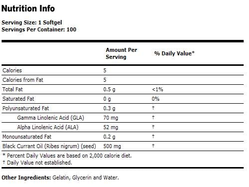 Ulje crnog ribiza 500 mg - 100 gel kapsula