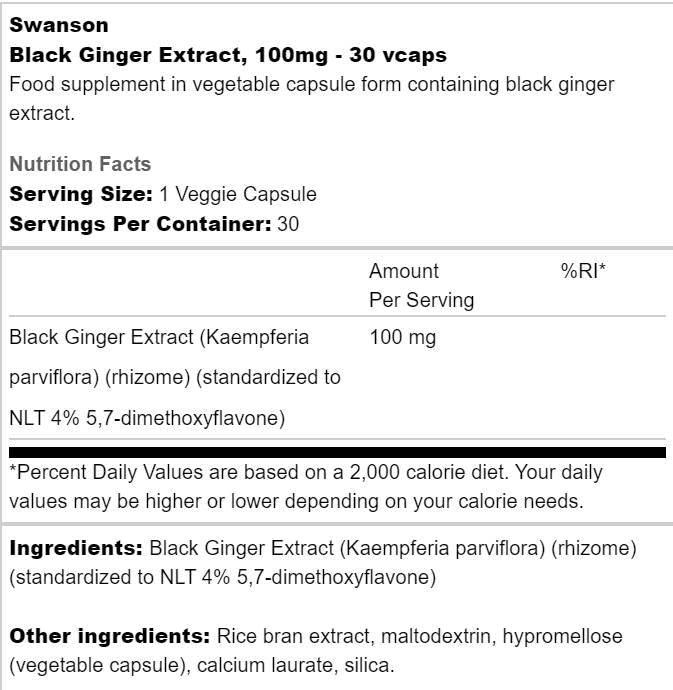 Ekstrakt crnog đumbira 100 mg 30 kapsula