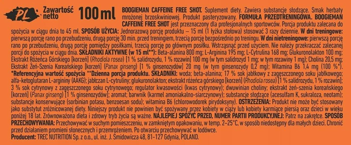 Boogieman Shot | Bez kofeina prije treninga - 100 ml