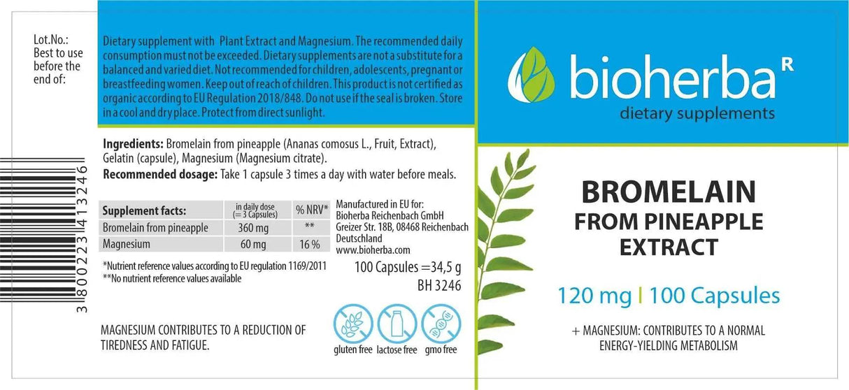 Bromelain 200 mg - 100 kapsula