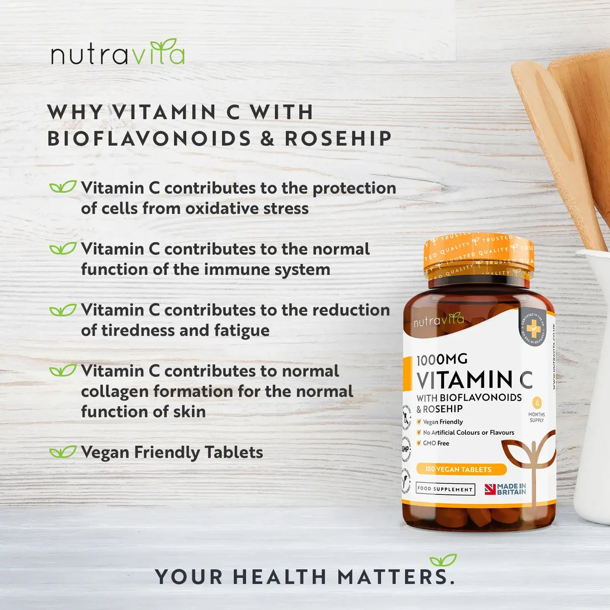 Vitamin C 1000 mg s bioflavonoidima i šipkom 180 <tc>Nutravita</tc> tablete