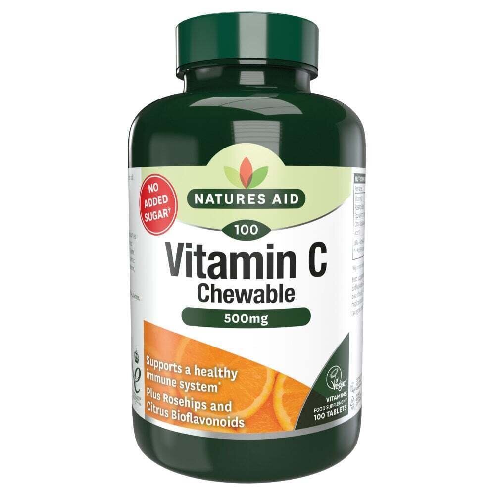 Vitamin C sa šipkom, bioflavonoidima i acerolom (Vitamin C za žvakanje) 500 mg 100 tableta za žvakanje NaturesAid