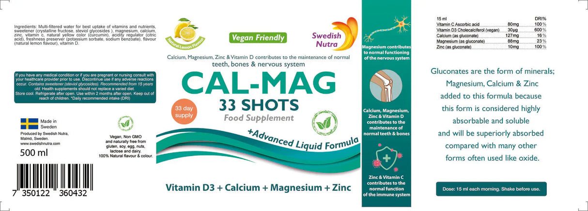 CAL-MAG /500 ML, 33 DOZE/ <tc>Swedish Nutra</tc>