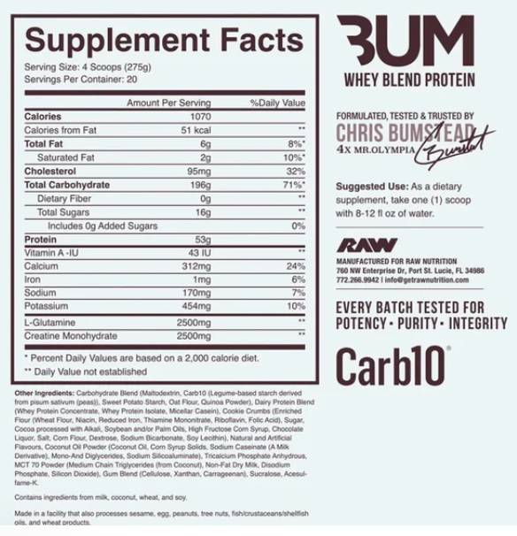 CBUM dobitnik mase | Protein sirutke & Carb10® - 5443 grama