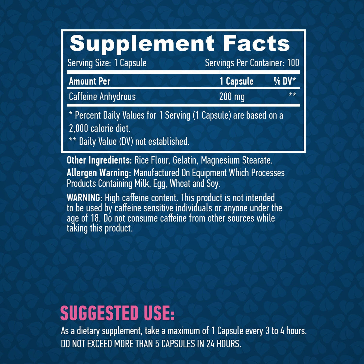Kofein 200 mg/100 kap.