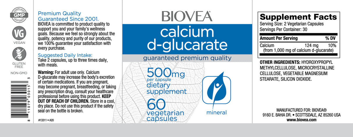Kalcijev D-glukarat 500 mg/60 kap
