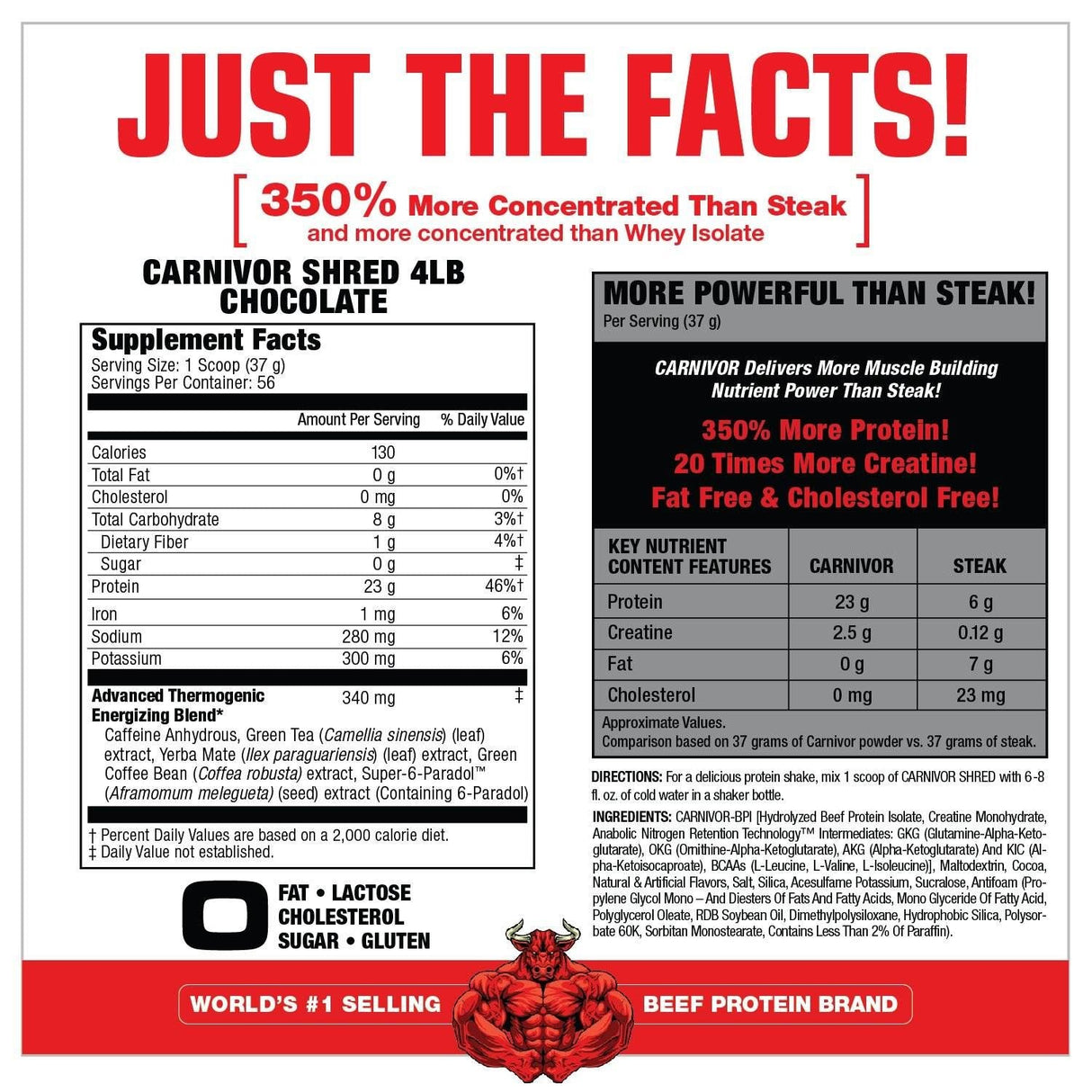 Carnivor Shred/Fat Burning Beef Protein - 2072 grama