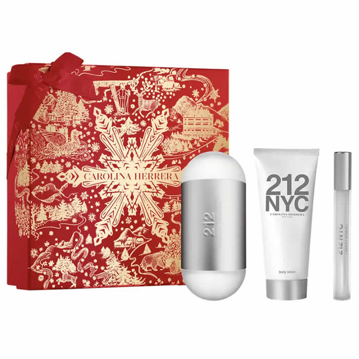 <tc>CAROLINA HERRERA</tc> 212 Nyc Eau De Toilette sprej 100ml set od 3 komada