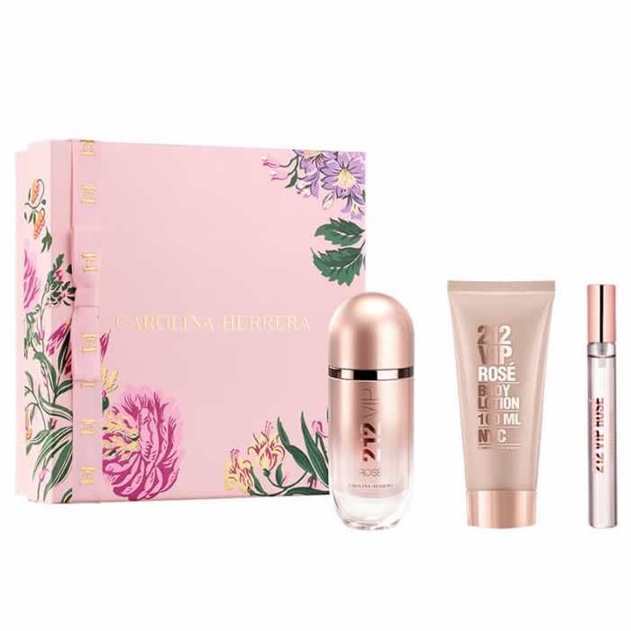 <tc>CAROLINA HERRERA</tc> 212 Vip Rose Eau De Parfum sprej 80ml set od 3 komada