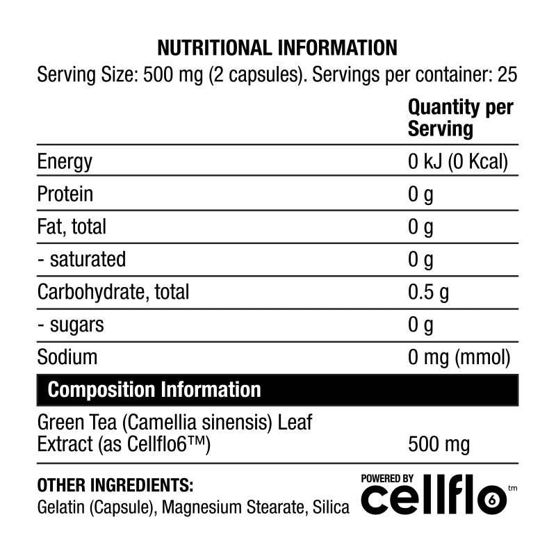 Cellflo6 Zeleni čaj | Amplify serija - 50 kapsula