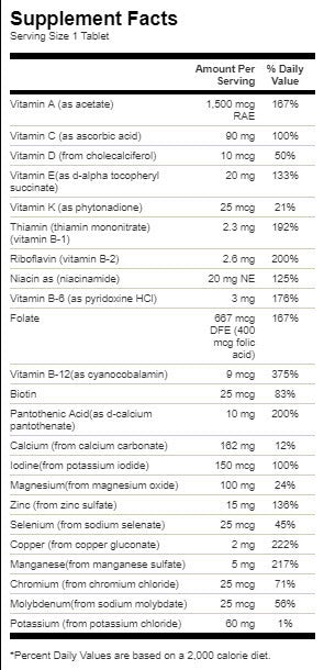 Century Formula multivitamin bez željeza - 130 tableta