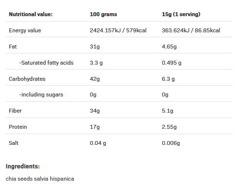 Chia | 100% prirodno - 500 grama