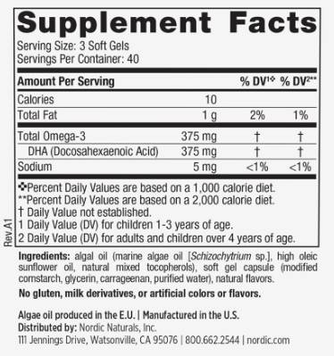Dječja DHA vegetarijanska 375 mg - 120 tableta za žvakanje