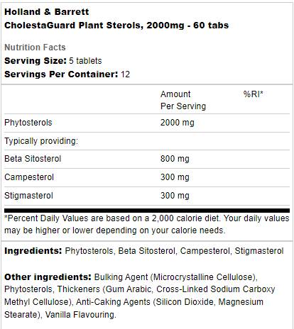 CholestaGuard biljni steroli 2000 mg | Potpora kolesterolu - 60 tableta