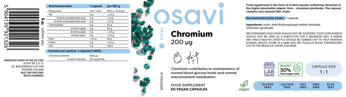 Krom pikolinat 200 mcg - 60 kapsula