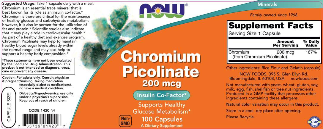 Krom pikolinat 200 mcg - 100 kapsula