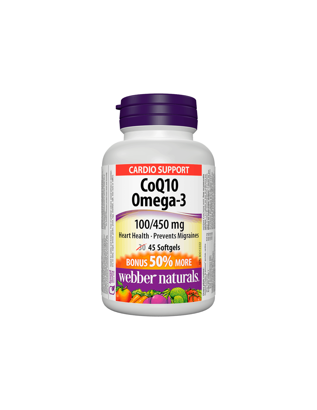 Koenzim Q10 & Omega-3/ Koenzim Q10 100 mg + Omega-3 450 mg x 45 mekih kapsula