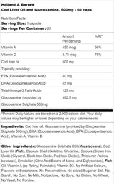 Ulje jetre bakalara 500 mg | Sa glukozaminom - 60 kapsula
