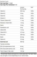 Ulje jetre bakalara 500 mg | S multi vitaminima - 180 gel kapsula