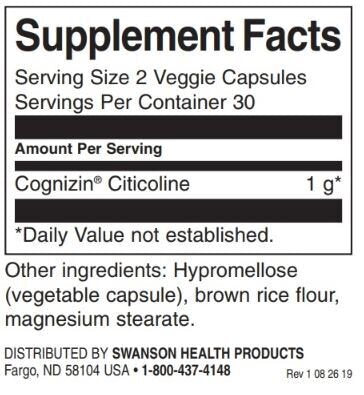 Cognizin Citicoline 500 mg/60 Vcaps - 0