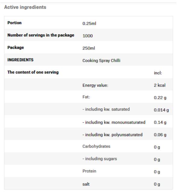 Sprej za kuhanje - ulje čilija - 250 ml
