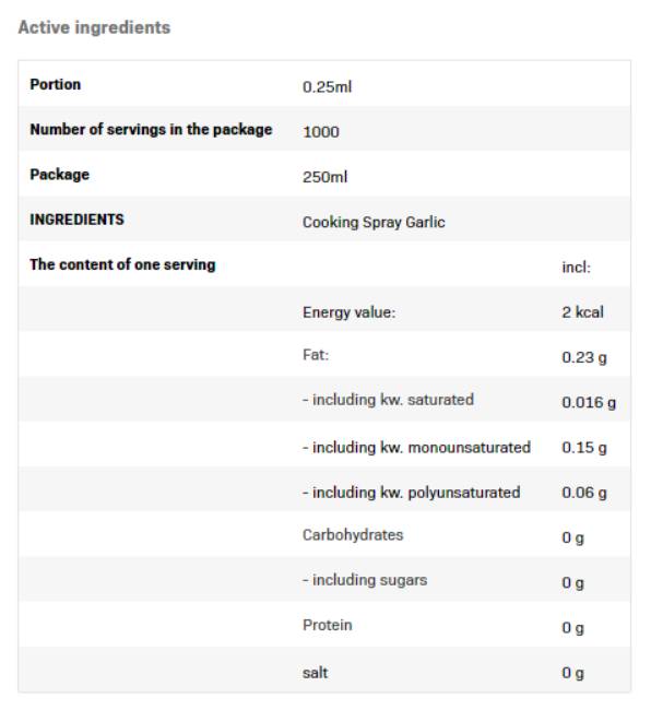Sprej za kuhanje - Ulje od češnjaka - 250 ml