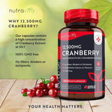 Brusnica - Red Cranberry 12500 mg 180 veganskih kapsula