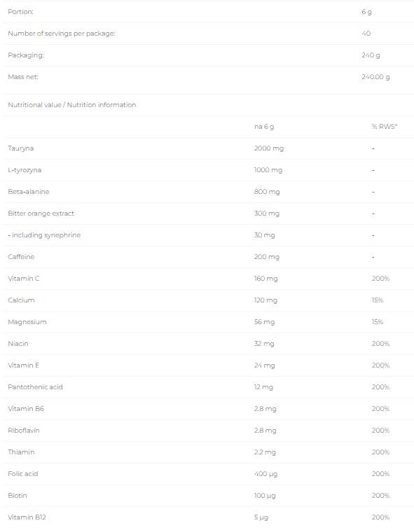 Craze Pre-Workout - 240 grama