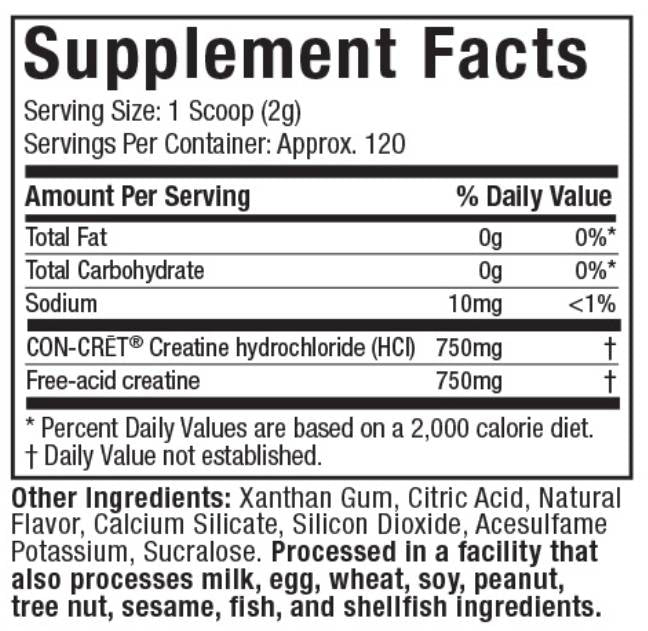 Creator® | Kreatin HCl + kreatin slobodne kiseline - 235 grama