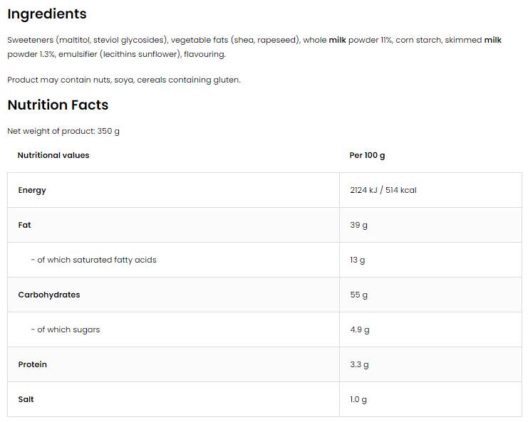 Creametto/Proteinski namaz/Bijela čokolada 350 grama