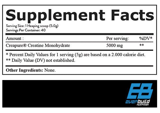 Creapure® kreatin monohidrat 5000 mg (200 grama, 40 porcija)