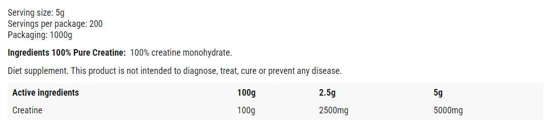 Kreatin monohidrat u prahu - 1000 grama