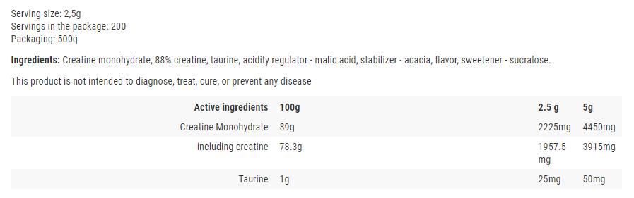 Kreatin monohidrat u prahu - 500 grama