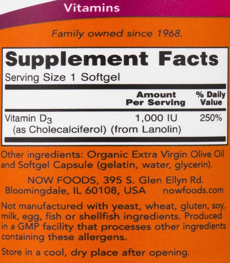 Vitamin D-3 1000 IU - 180 gel kapsula