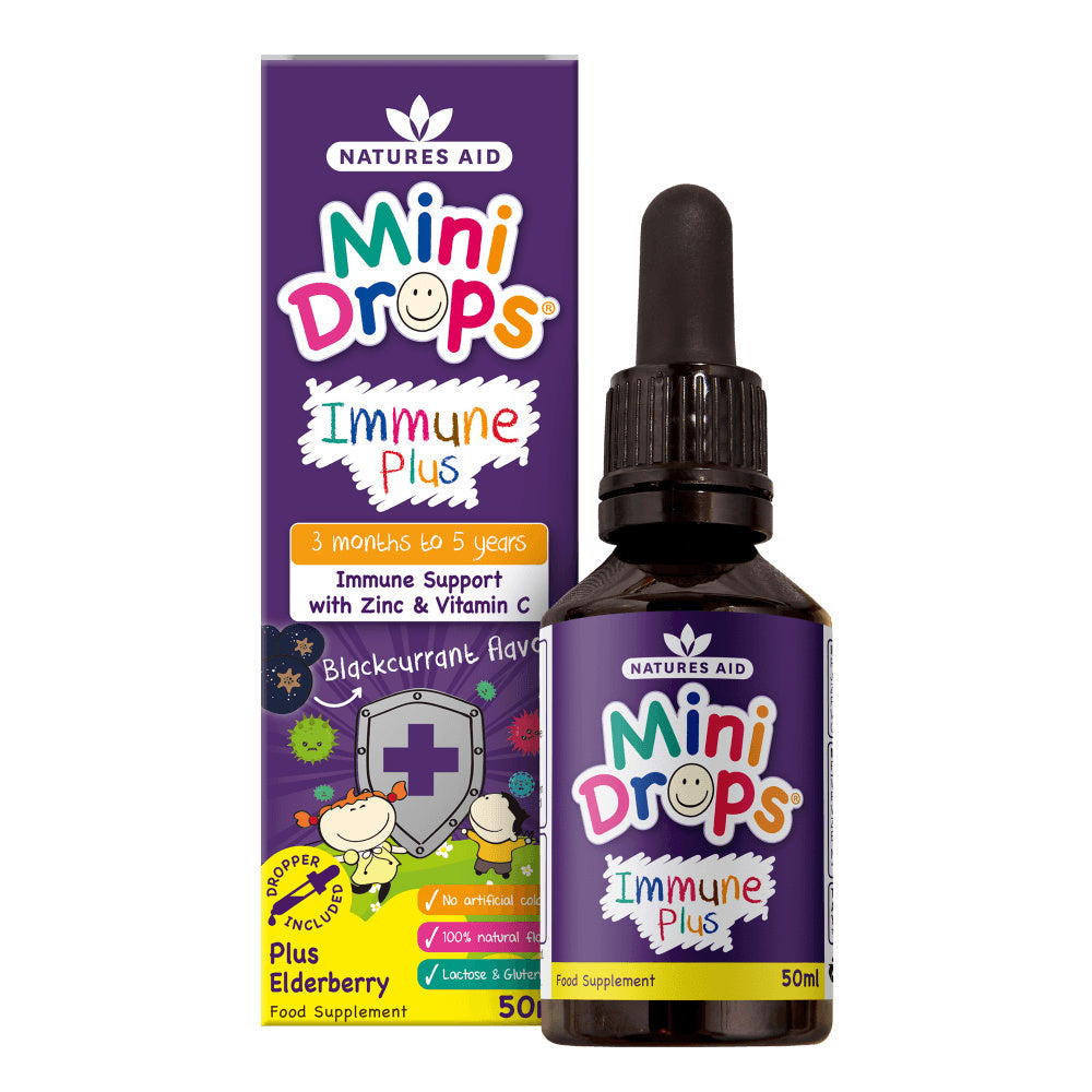 Formula za imunitet sa bazgom kapi za djecu (Mini Drops Immune Plus) 50ml NaturesAid