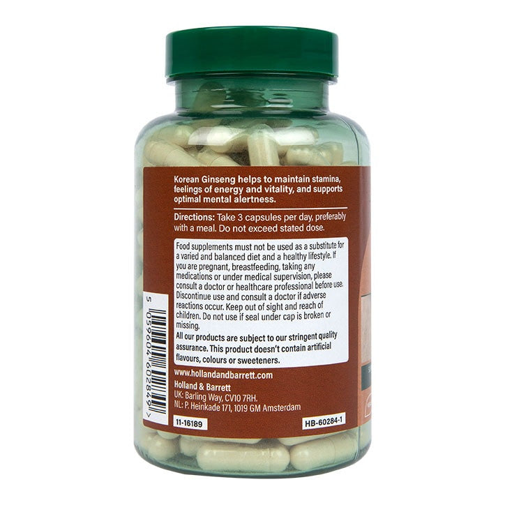 Korejski ginseng 500 mg 180 kapsula NIZOZEMSKA & BARRETT