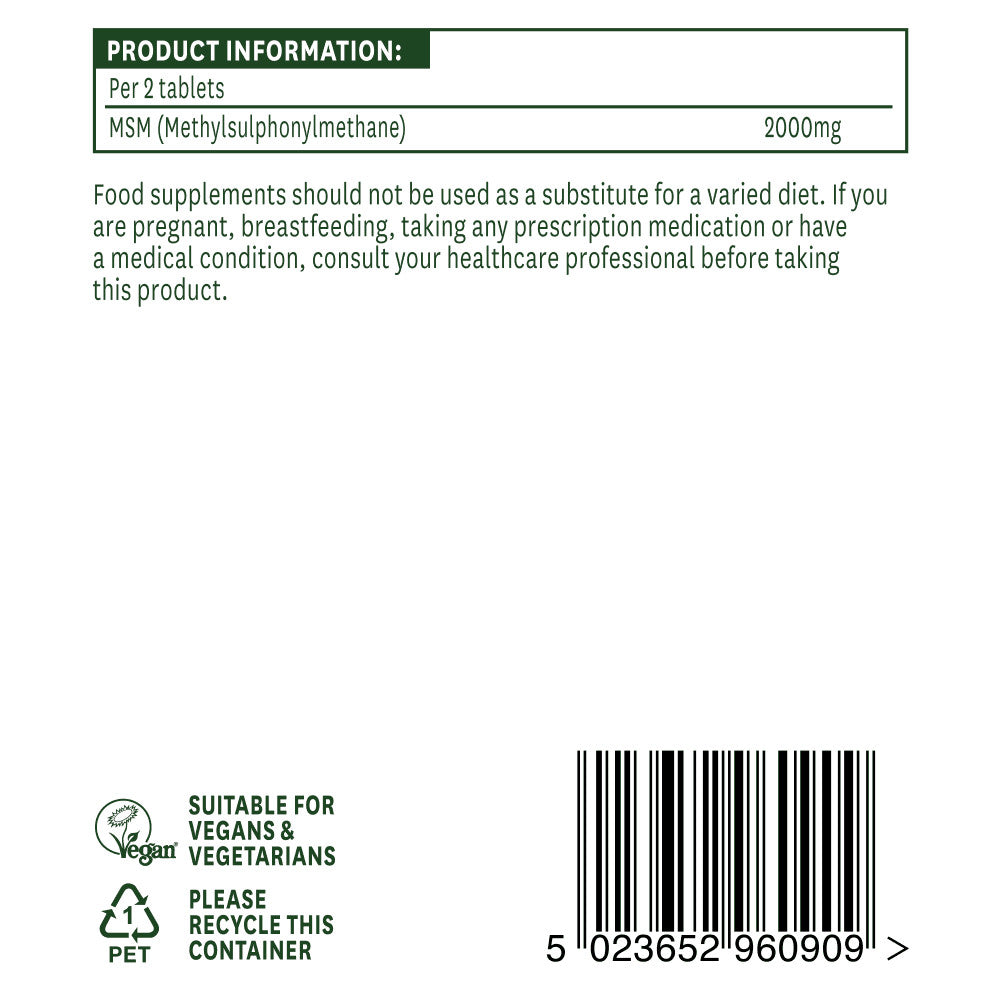 Metilsulfonilmetan MSM (Methylsulfonylmethane MSM) 1000mg 90 tableta NaturesAid