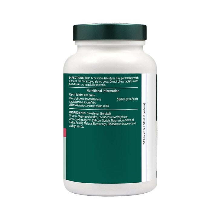 Probiotik s Acidophilusom (Žvakaći Acidophilus Jagoda 3 milijarde) 3 milijarde. 120 žvakaćih tableta HOLLAND & BARRETT