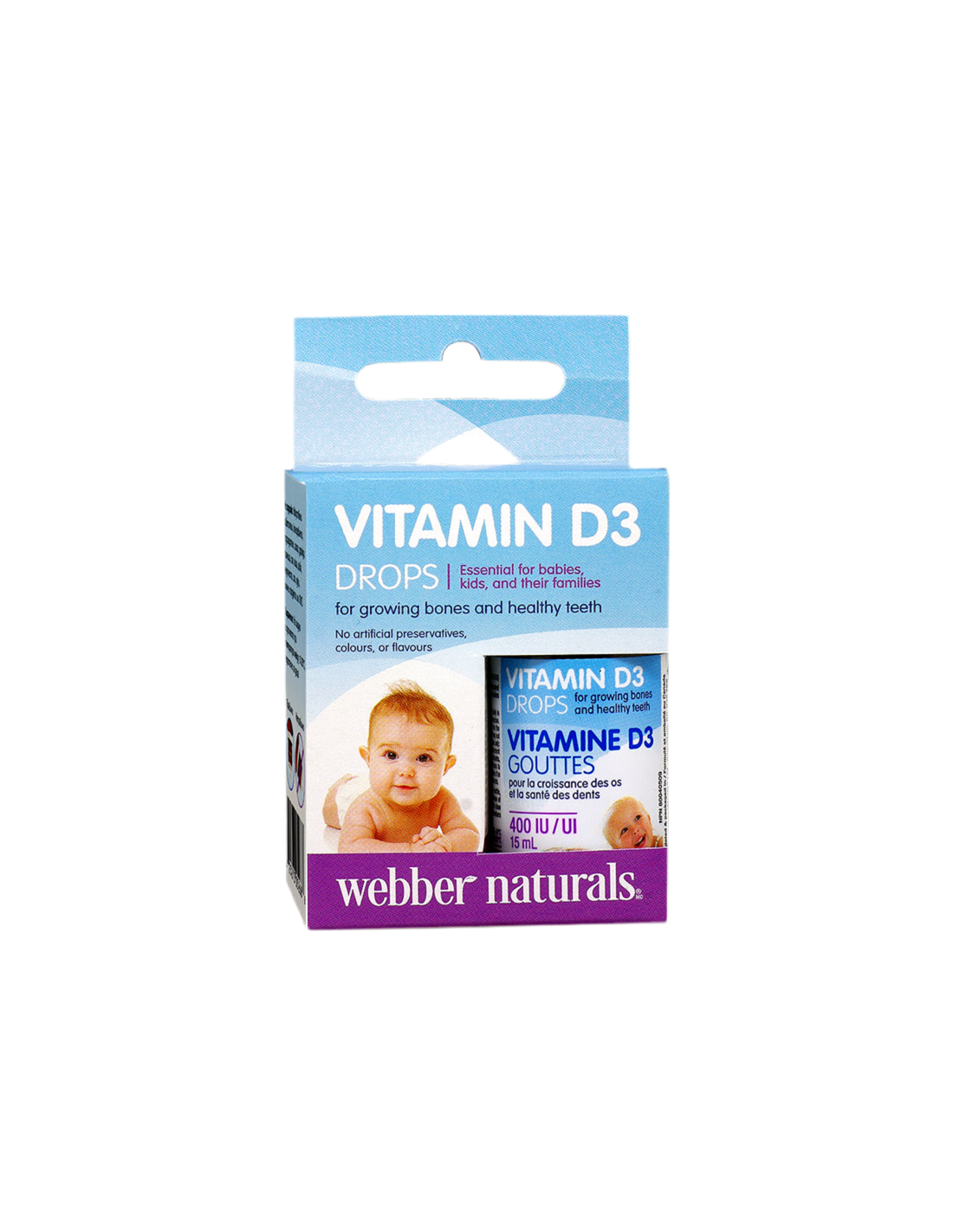 Vitamin D3 za bebe i djecu, 400 IU x 15 ml/ 500 doza