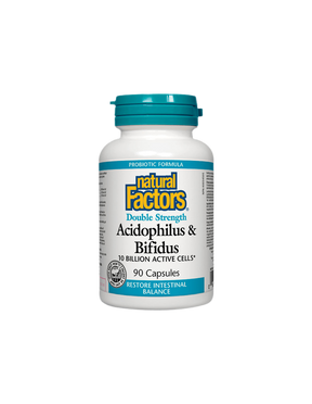 Acidophilus & Bifidus 10 Billion Active Cells Double Strength / Acidophilus bifidus, 10 billion active probiotics, 90 capsules - Nutra Best Europe