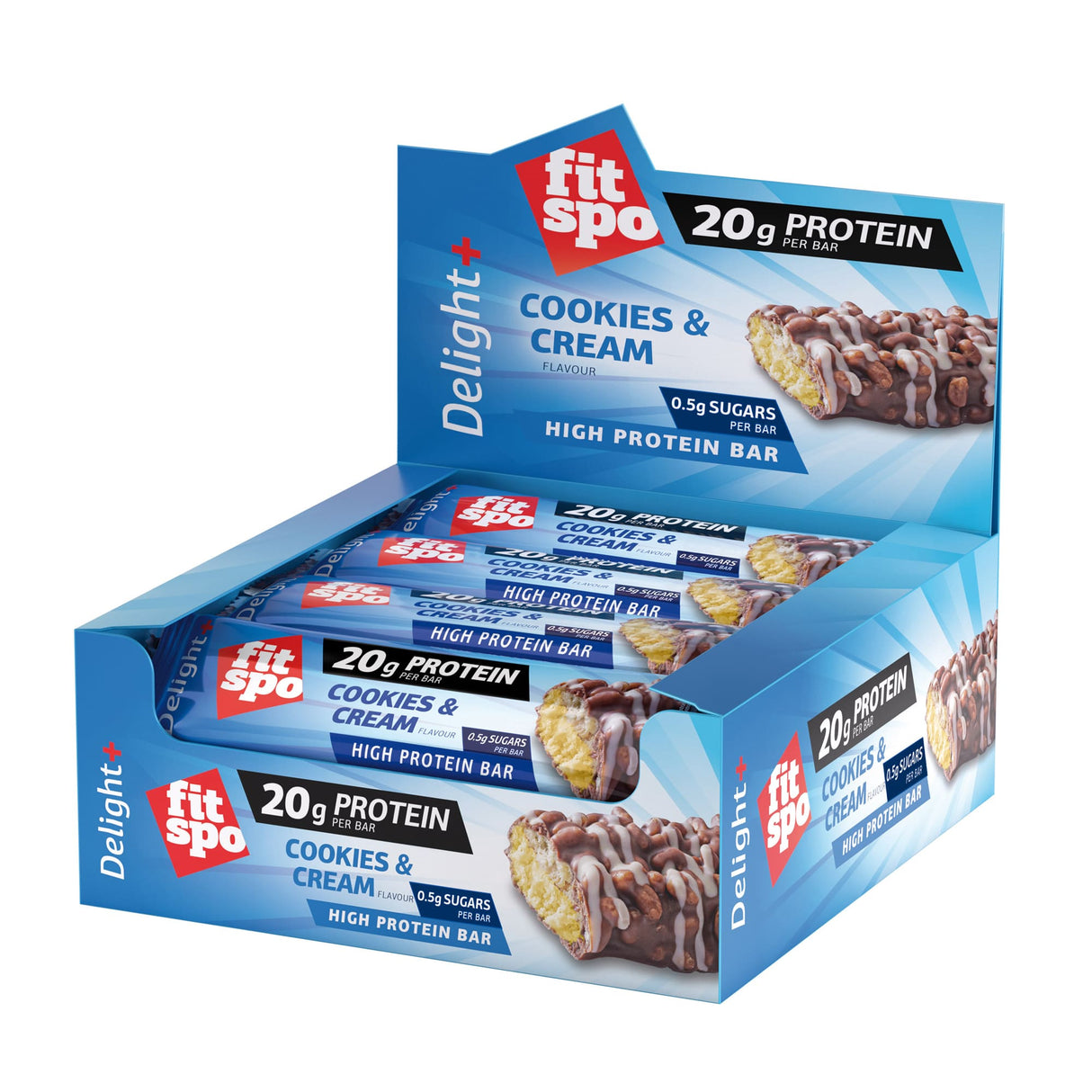 Delight+ Proteinska pločica Keksi i krema - 12 x 60 grama