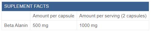 Beta Alanine 1000 - 120 kapsula