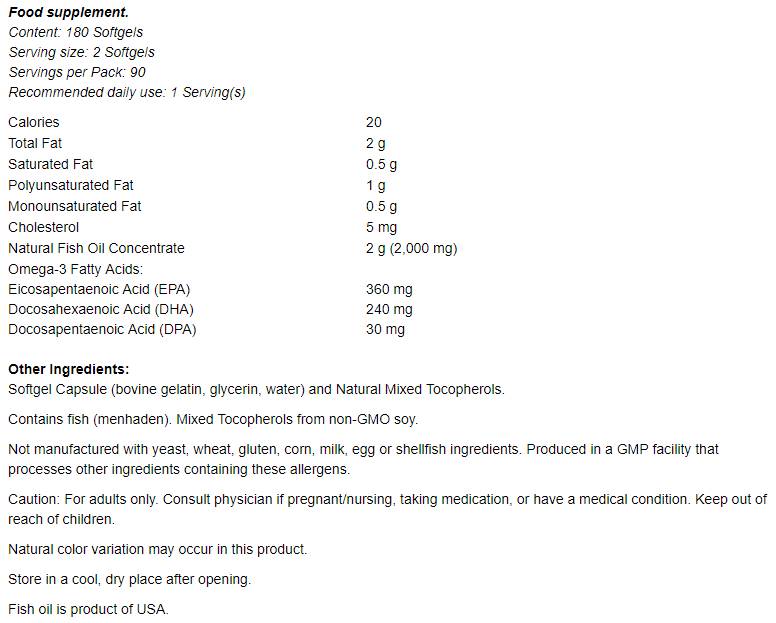 Eco - Sustain Omega 3 - 180 gel kapsula