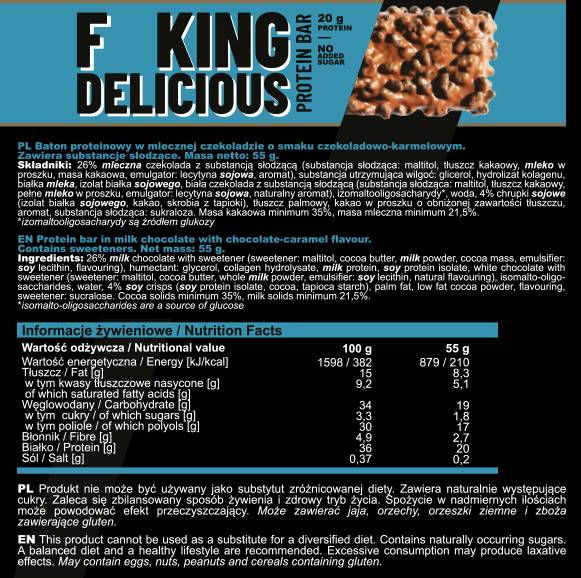 F**CKING Delicious Protein Bar - 55 grama
