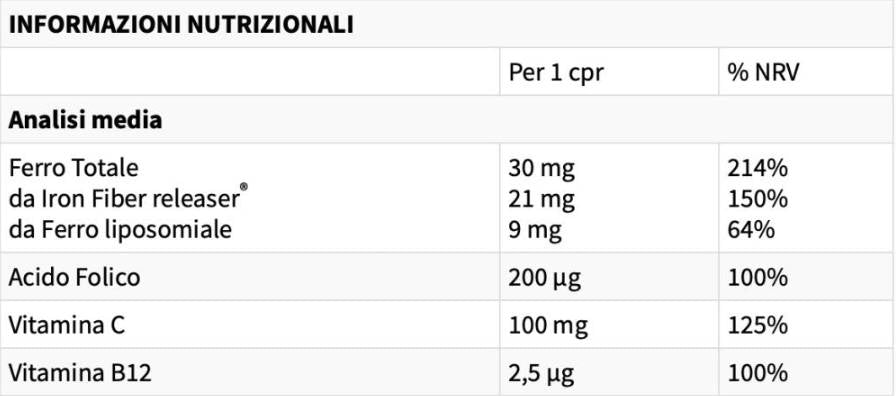 FERROFILL 30 mg | s otpuštanjem željeznih vlakana® & Liposomalno željezo - 30 tableta